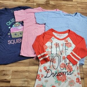 Girls Childrens Place 4 Piece Shirt Set Size 10/12